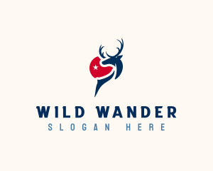 White Tailed Deer Animal logo design