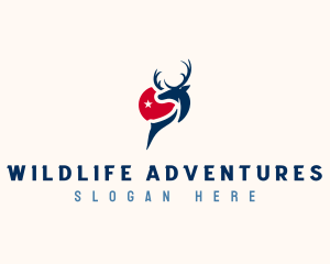 White Tailed Deer Animal logo design