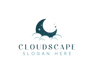 Clouds - Crescent Cloud Moon logo design