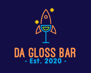 Neon Rocket Bar logo design