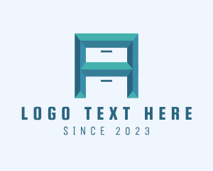 File Cabinet - Geometric  Letter A logo design