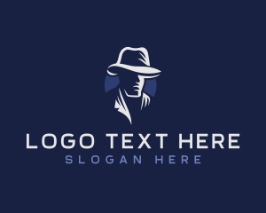 Homburg Hat - Man Hat Spy logo design