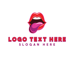 Bdsm - Lips Tongue Seduce logo design