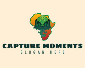 Destination - Elephant Head African Map logo design