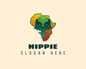 Map - Elephant Head African Map logo design