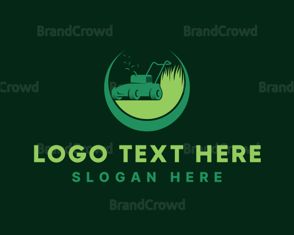 Landscaping Lawn Mower Logo