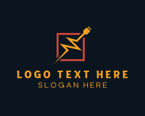 Charger - Lightning Plug Electric Current logo design