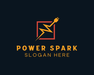 Lightning Plug Electric Current Logo