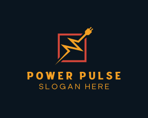 Wattage - Lightning Plug Electric Current logo design