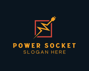 Socket - Lightning Plug Electric Current logo design