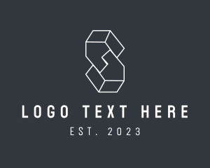 White - Geometric Letter S logo design