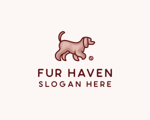 Fluffy Pet Dog Ball logo design