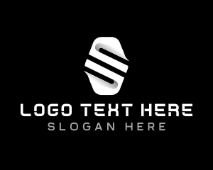 Negative Space - Tech Business Letter S logo design