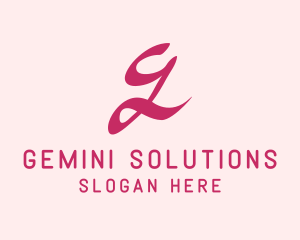 Pink Handwritten Letter G  logo design