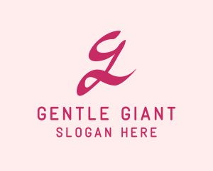 Pink Handwritten Letter G  logo design