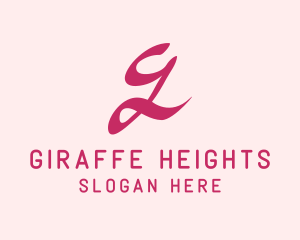 Pink Handwritten Letter G  logo design