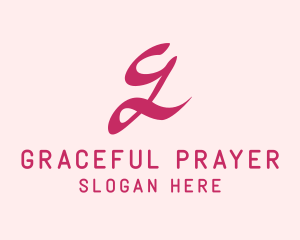 Pink Handwritten Letter G  logo design