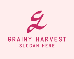 Pink Handwritten Letter G  logo design