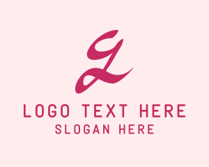 Cursive - Pink Handwritten Letter G logo design