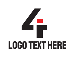Dot - Red Dot Number 4 logo design