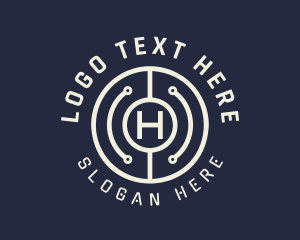 Blockchain - Technology Circuit Letter H logo design