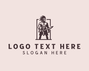 Male - Sword Tribe Warrior logo design