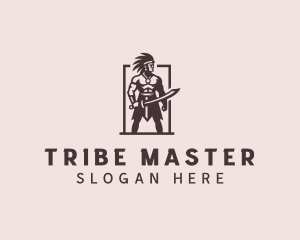 Chieftain - Sword Tribe Warrior logo design