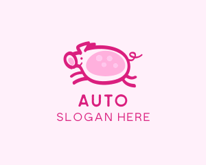 Cute Jumping Pig Logo