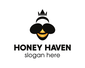 Abstract Queen Bee Crown logo design