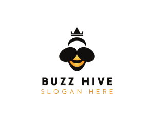 Insect Bee Crown logo design