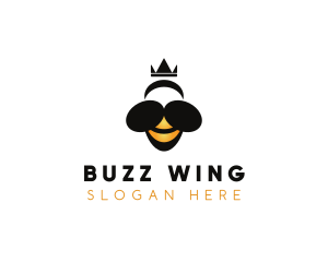 Insect Bee Crown logo design