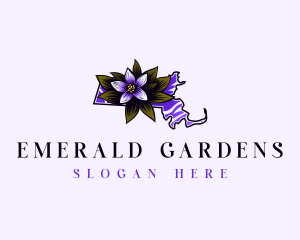 Massachusetts Flower Plant logo design