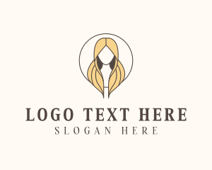 Wig - Blonde Hair Woman logo design