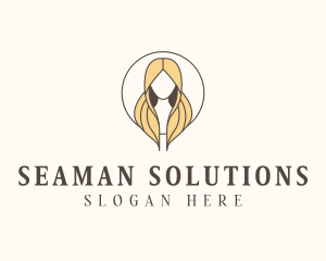 Blonde Hair Woman logo design