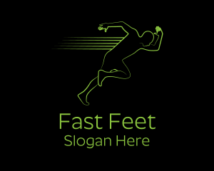 Running - Athletic Running Man logo design