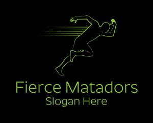 Athletic Running Man  logo design