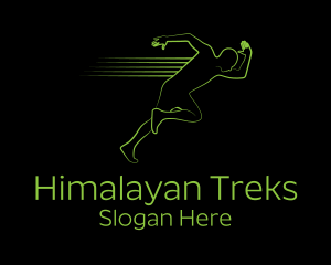 Athletic Running Man  logo design