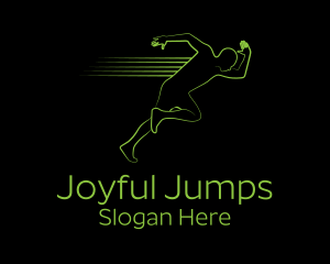 Athletic Running Man  logo design