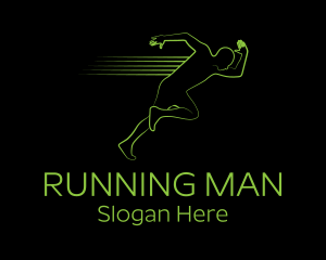 Athletic Running Man  logo design