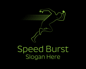 Sprinting - Athletic Running Man logo design