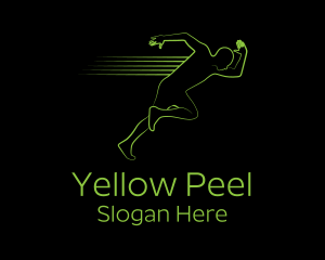 Athletic Running Man  logo design