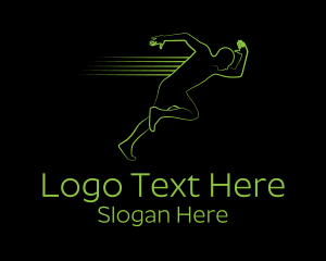Athletic Running Man  logo design