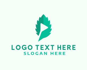 Play Button - Green Leaf Media logo design