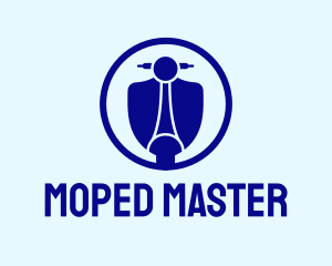 Moped - Blue Scooter Vehicle logo design