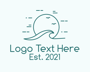 Beach - Minimalist Summer Wave logo design