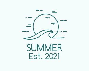 Minimalist Summer Wave logo design