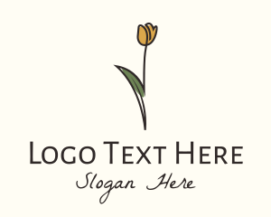 Skincare - Tulip Flower Monoline logo design