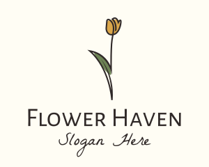 Blossoming - Tulip Flower Monoline logo design
