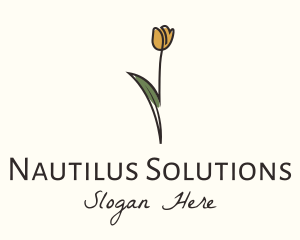 Tulip Flower Monoline logo design