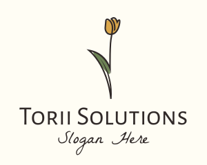 Tulip Flower Monoline logo design